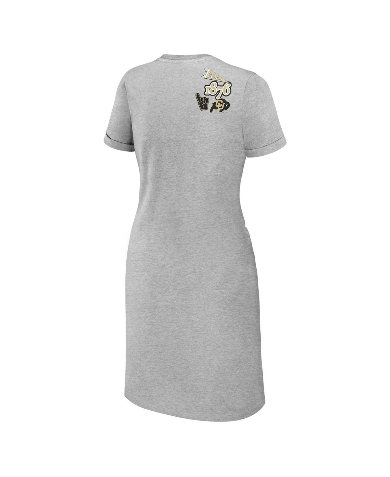 Women's Heather Gray Colorado Buffaloes Knotted T-Shirt Dress