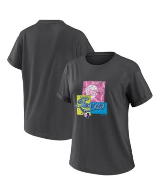 Women's Charcoal Texas Rangers Domestic Box Color Boyfriend T-Shirt