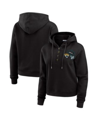 Women's Black Jacksonville Jaguars Waffle Pullover Hoodie