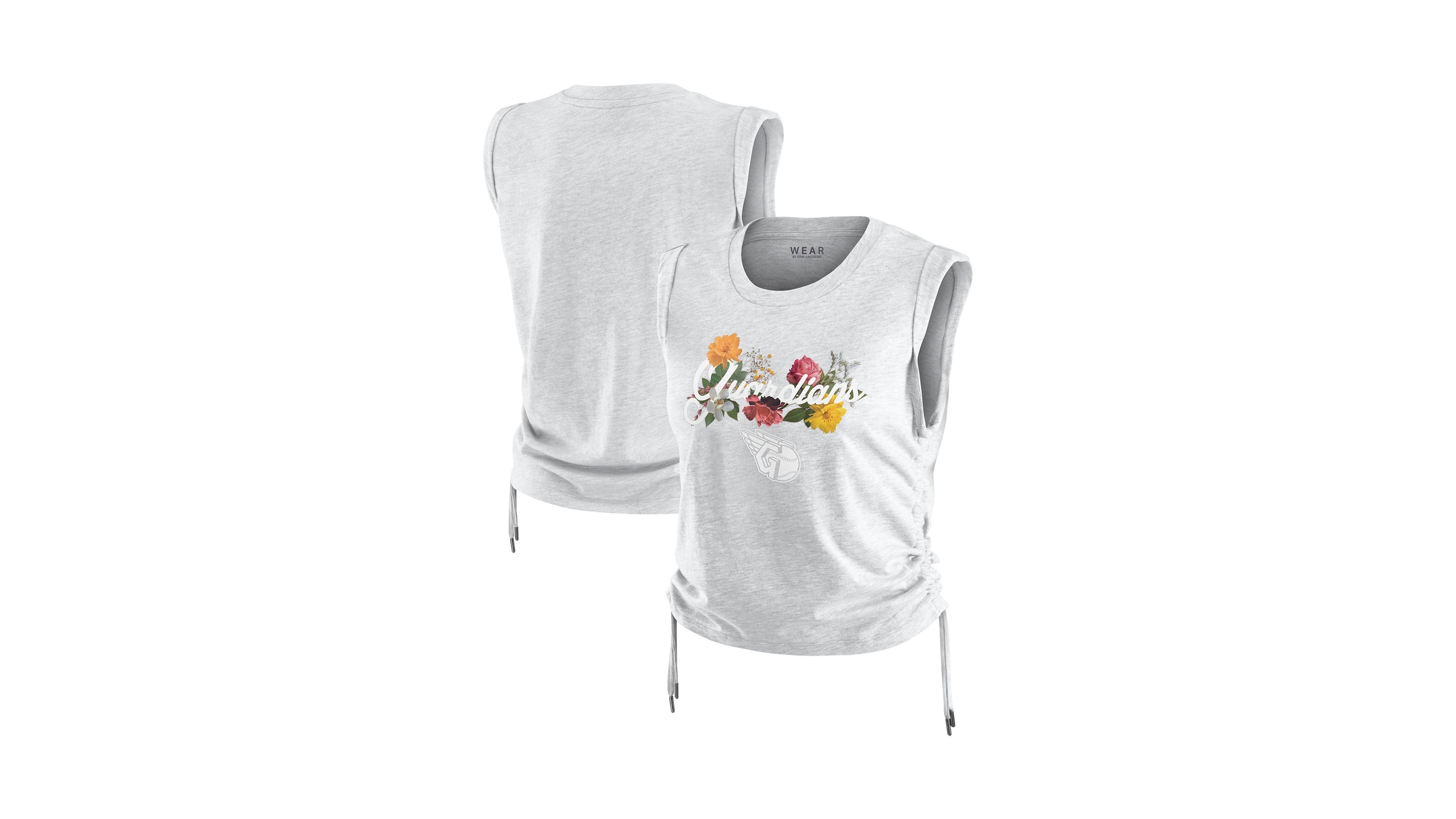 Wear by Erin Andrews Women's Wear Heather Gray Cleveland Guardians Cinched Tank Top