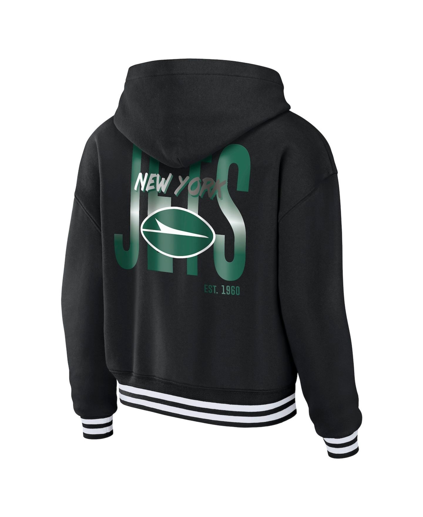 Женское худи WEAR by Erin Andrews Black New York Jets Lace-Up Fleece — фото 3