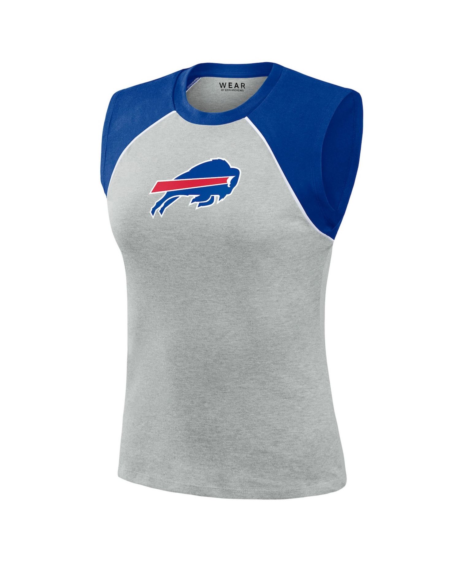 Women's Gray Buffalo Bills Cropped Raglan Tank Top
