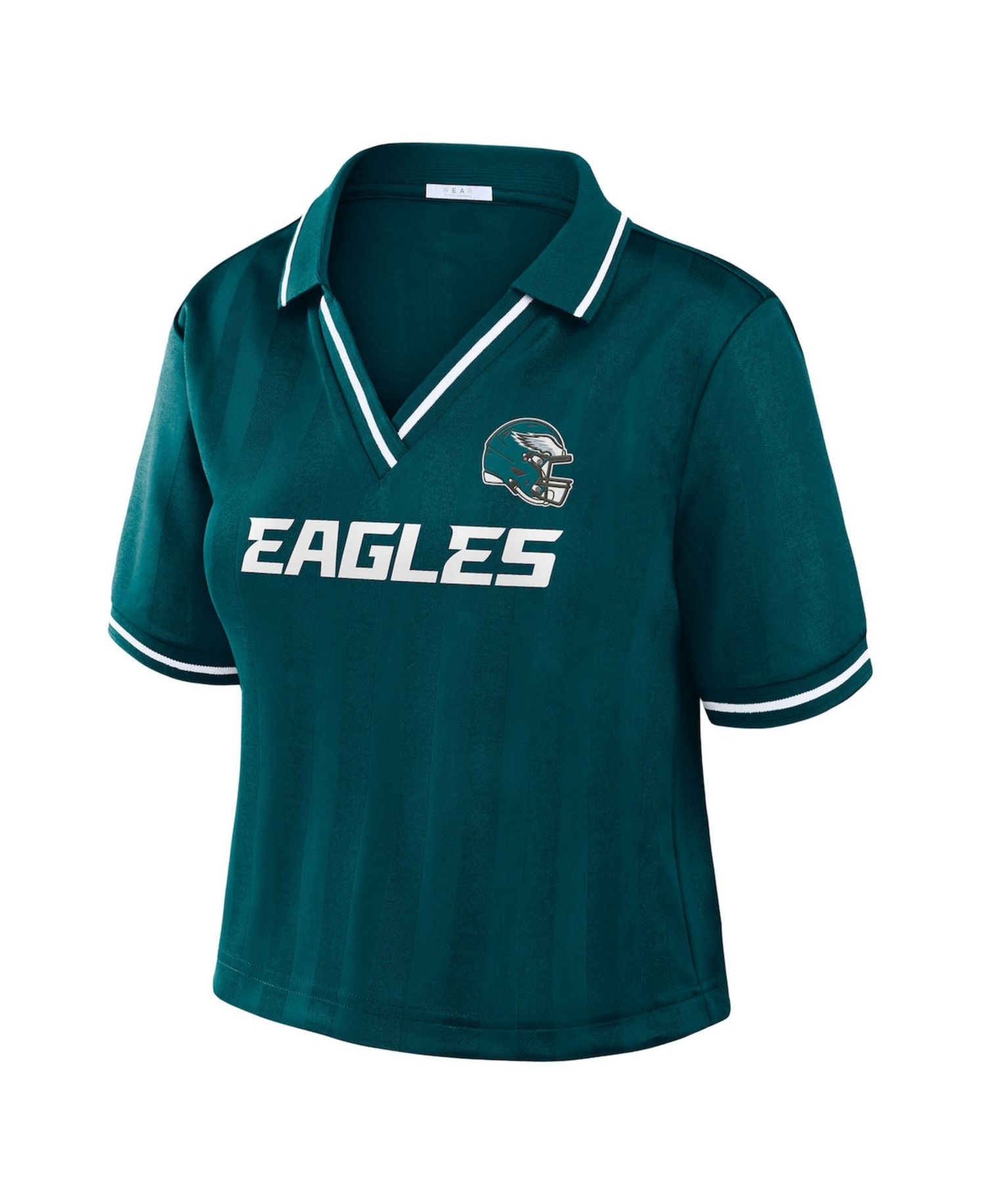 Women's Midnight Green Philadelphia Eagles Cropped Jersey Polo Shirt