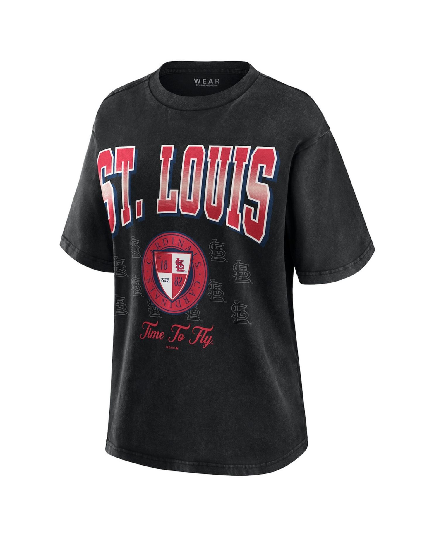 Women's Black St. Louis Cardinals Oversized Boyfriend T-Shirt