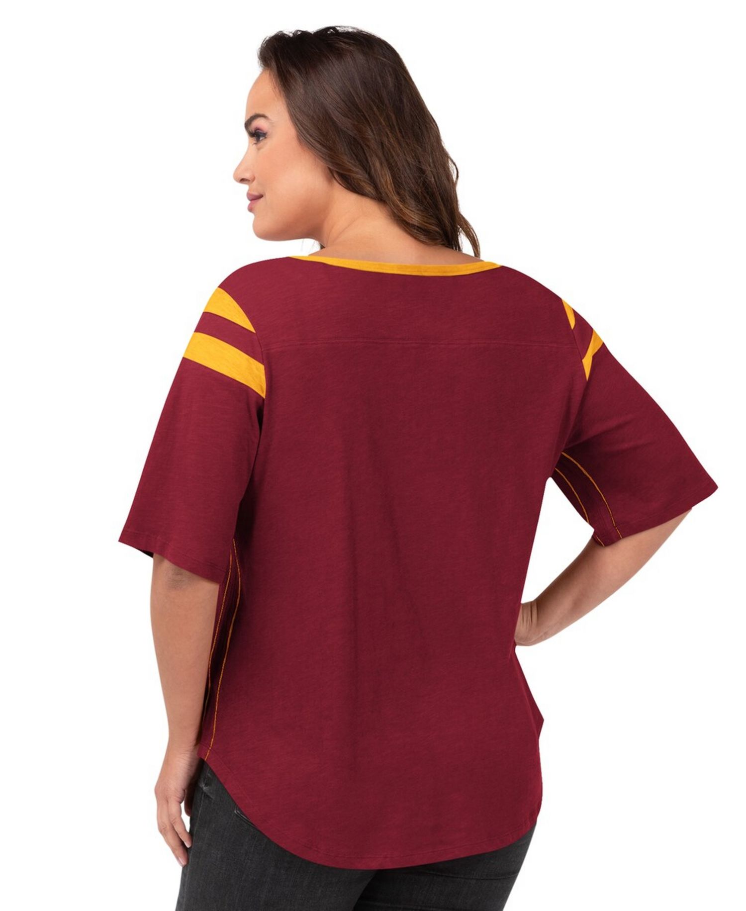 Women's Burgundy Washington Commanders Plus Size Linebacker T-Shirt