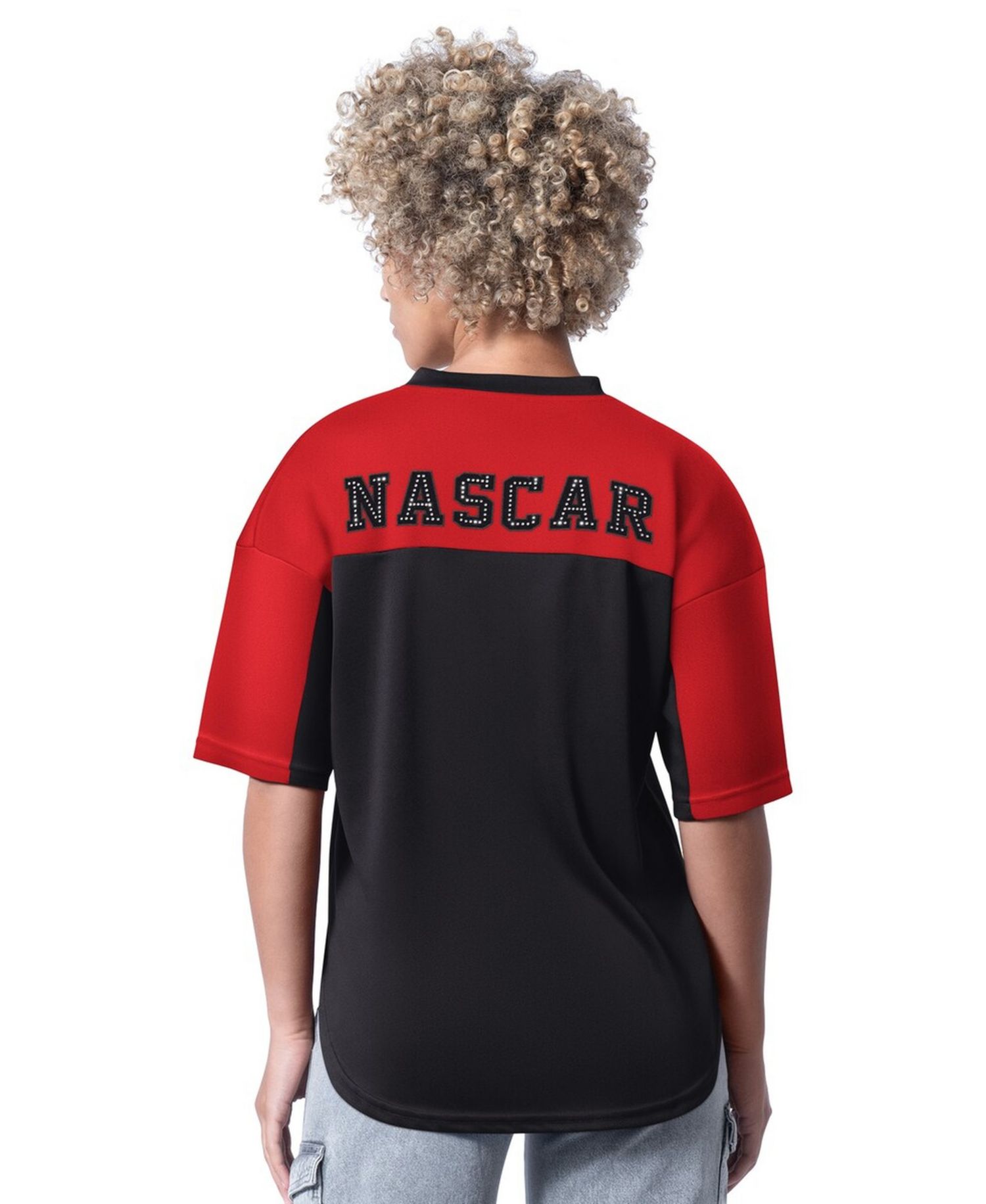 Women's Black NASCAR Merchandise Key Plan II V-Neck Rhinestone T-Shirt