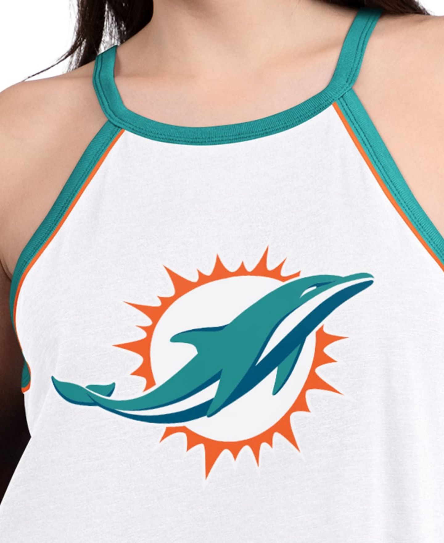 Женский топ G-III 4Her by Carl Banks White Miami Dolphins Redemption Win Slub — фото 3