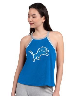 Women's Royal Detroit Lions Redemption Win Slub Tank Top