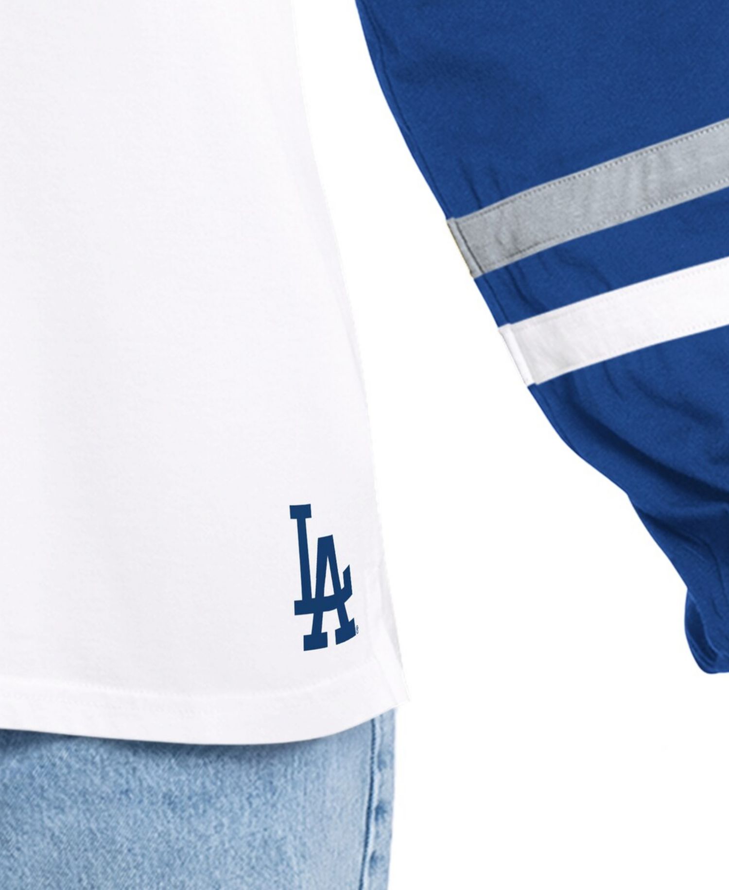 Women's White/Royal Los Angeles Dodgers Key Player Oversized Hooded Long Sleeve T-Shirt