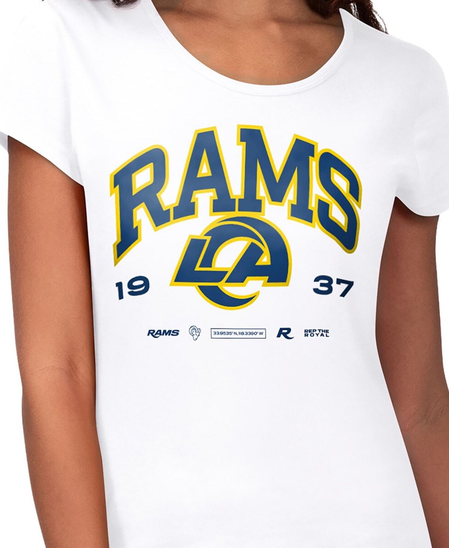 Women's White Los Angeles Rams Endzone T-Shirt