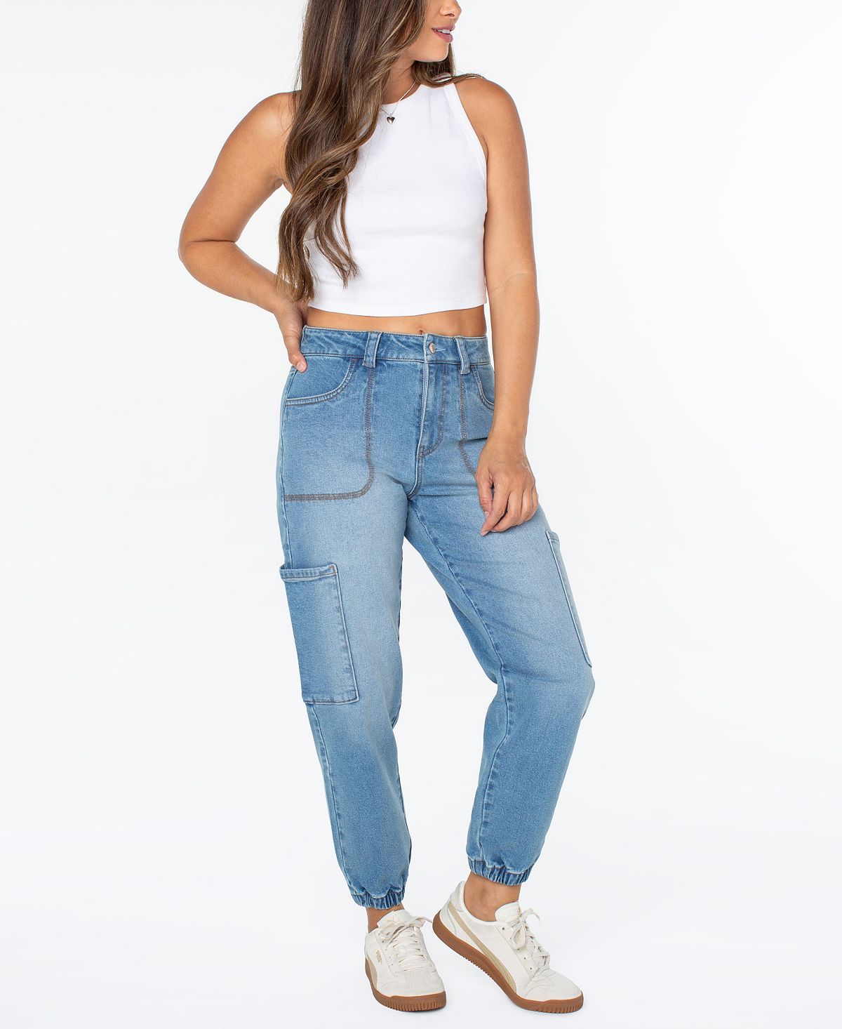 Celebrity Pink Women's High-Rise Cargo Jogger Pants view 3 — MAYCSS fashion products