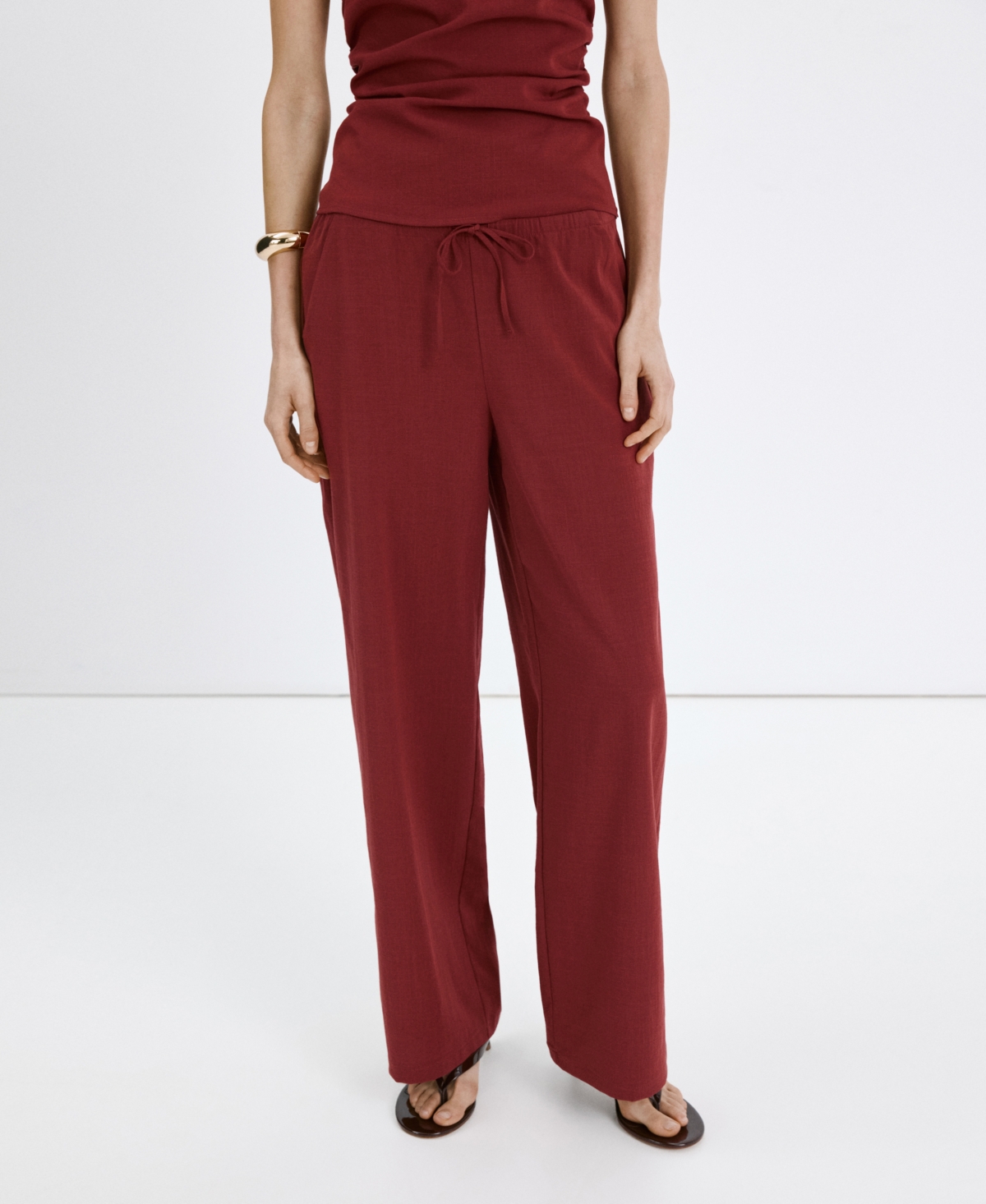 Mango Women's Bow Straight Pants