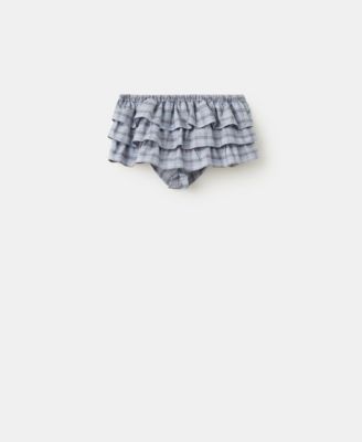Women's Ruffled Checkered Mini Shorts