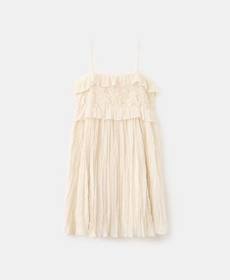 Women's Wrinkled Effect Lace Dress