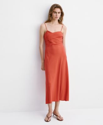 Women's Crossed Neckline Midi Dress