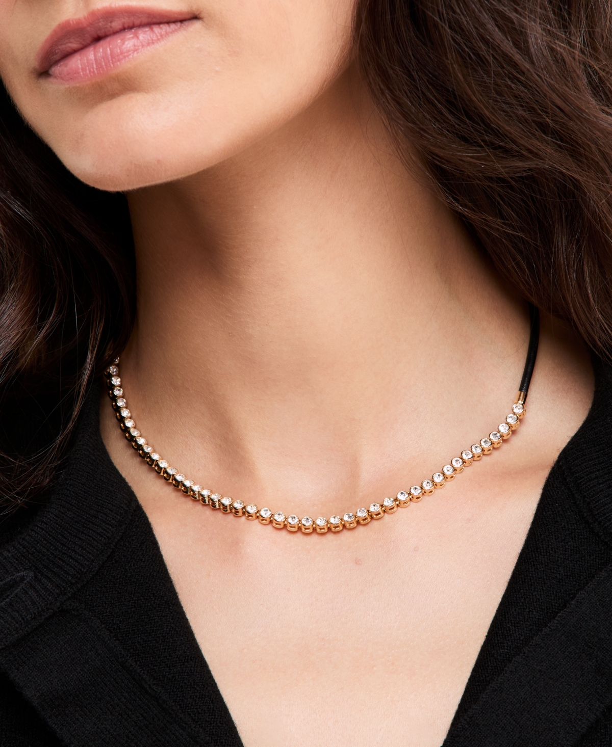On 34th Crystal Tennis Cord Necklace, Macy's Exclusive