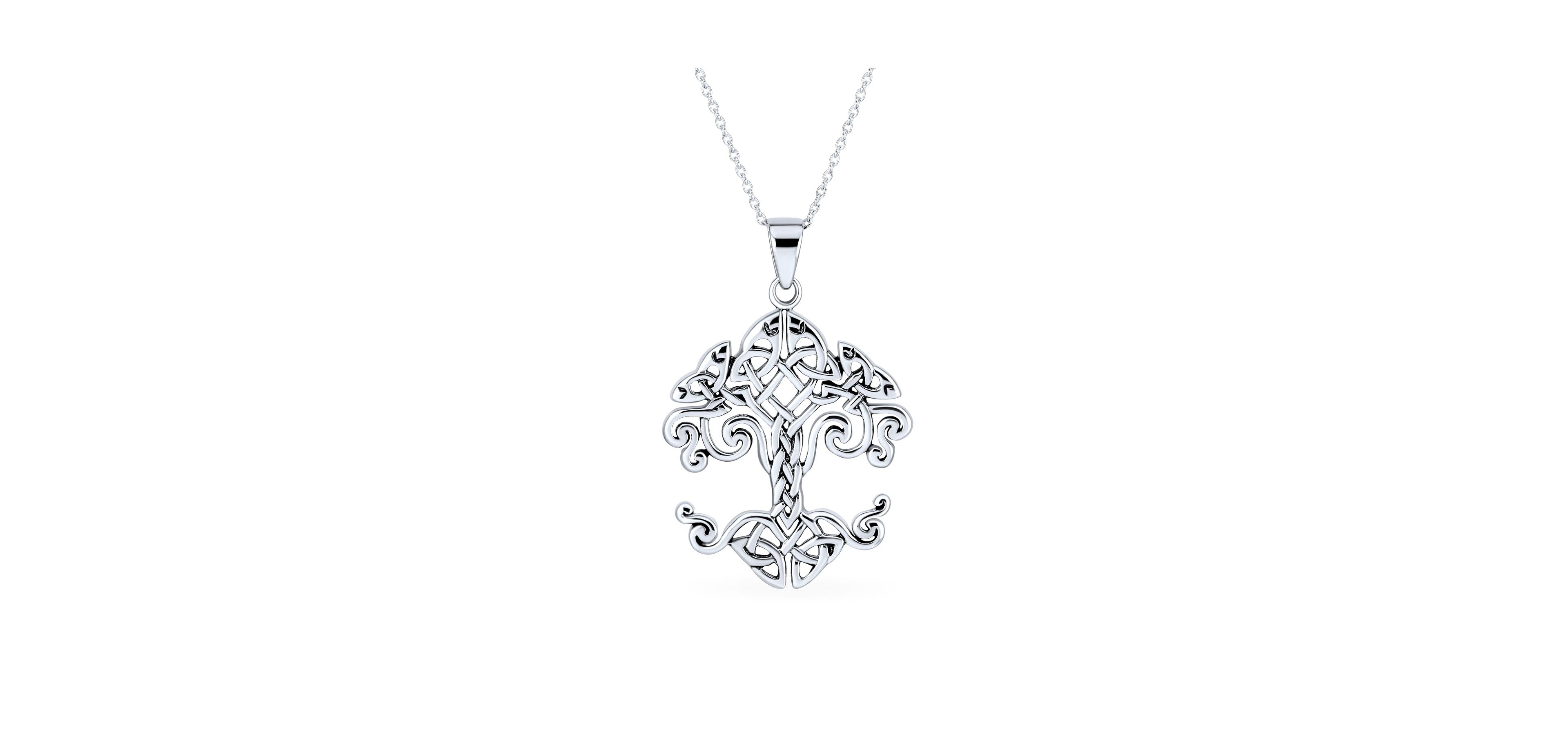 Bling Jewelry Tree of Life Pendant Necklace Celtic Mothers Family Medallion Oxidized .925 Sterling Silver