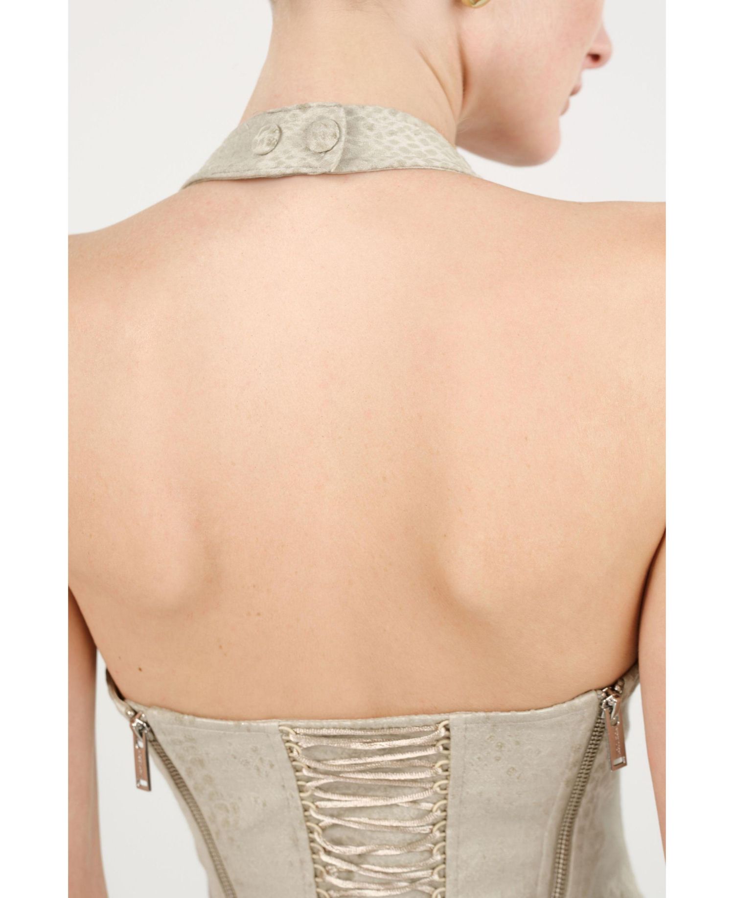 Women's Snake-Print Boned Mini Corset Dress