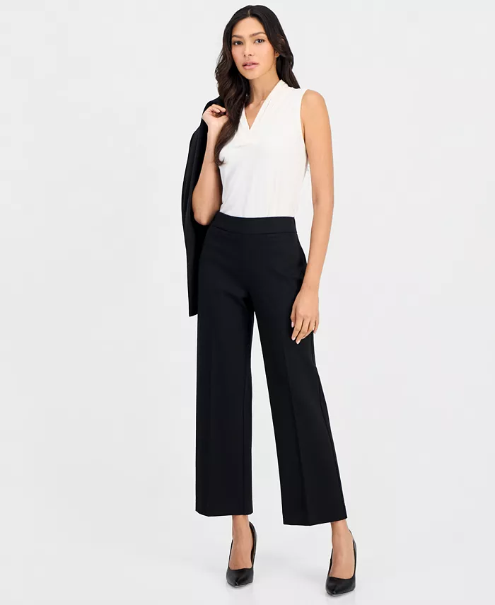 Petite Pull-On Mid-Rise Wide-Leg Pants - thumbnail 4