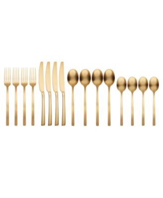 Beacon Gold Satin 16-Piece Flatware Set