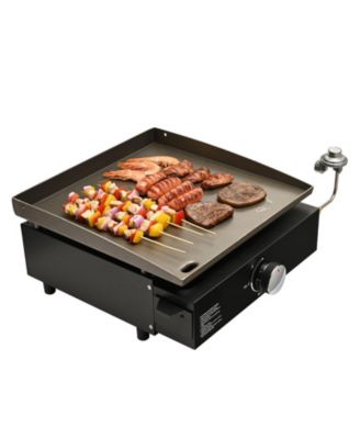 Countertop Gas Griddle, 16.9 inches Manual Flat Top with Steel Plate and 22,000 BTU Output
