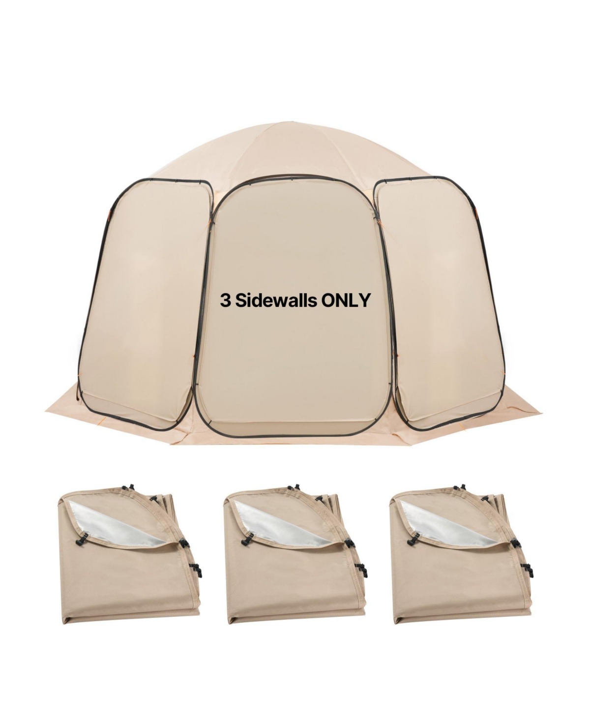 Cozito SunShade Sail Canopy Covers, 3 Pack for 12 x 11 feet Screen House