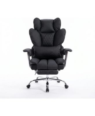 Office Chair with Pocket Spring Cushion, High Back Ergonomic Desk Chair, Thick Padded Seat,Adjustable Armrests and Lumbar Support with Footrest