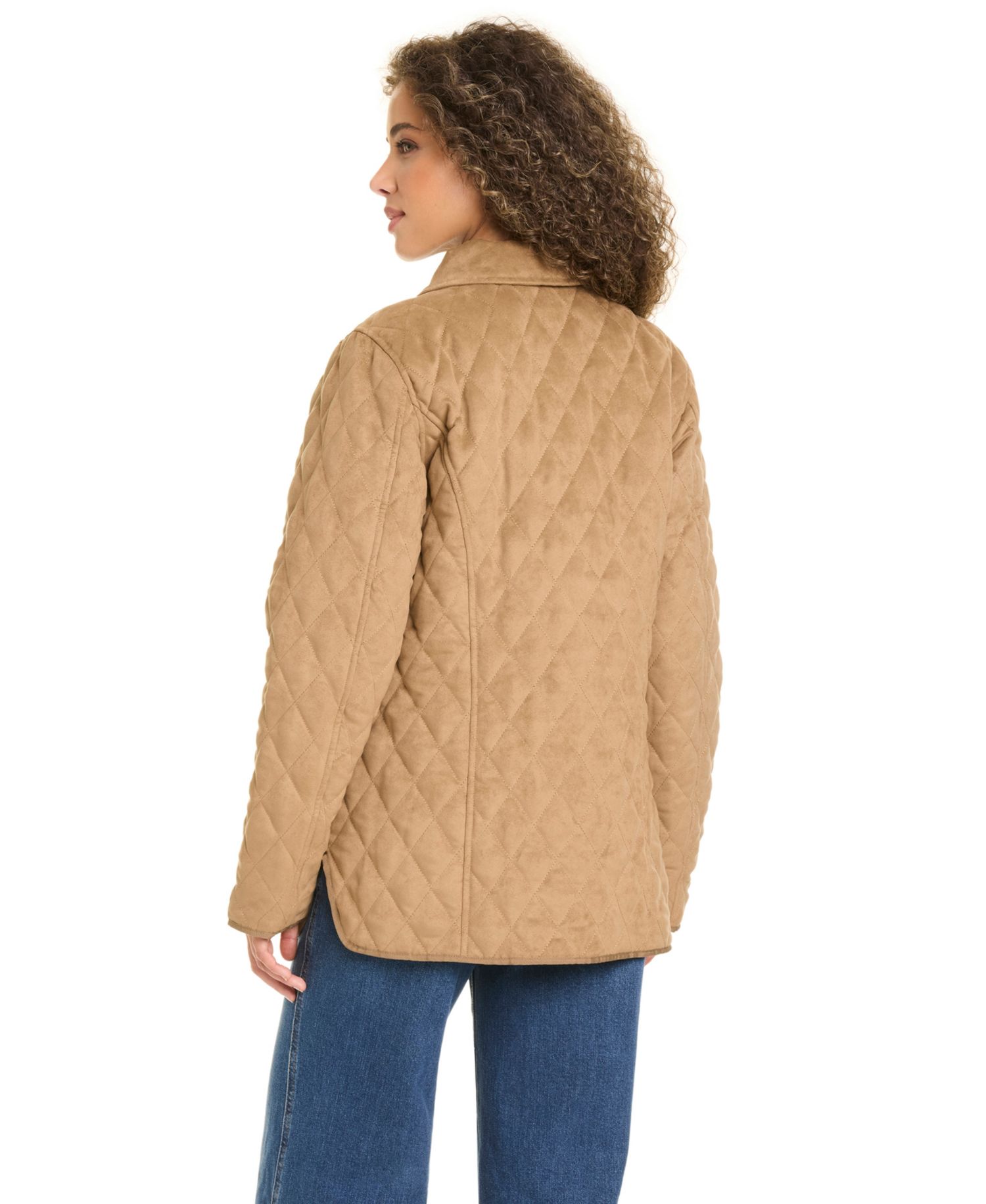 Women's Faux Sude Quilted Coat