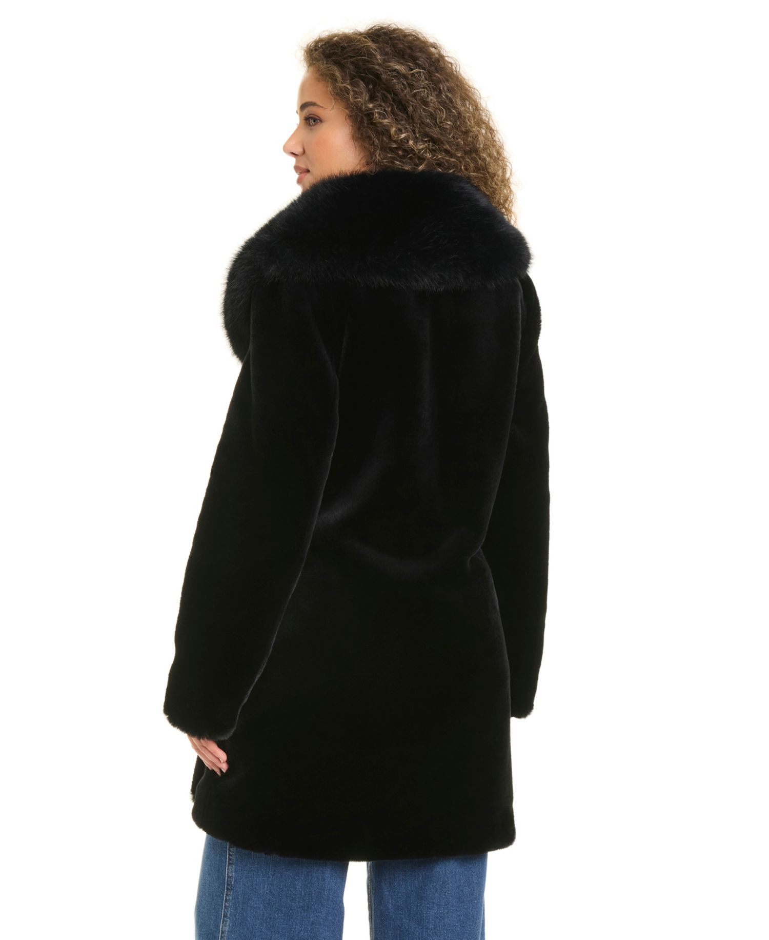 Women's Shawl-Collar Faux-Fur Coat