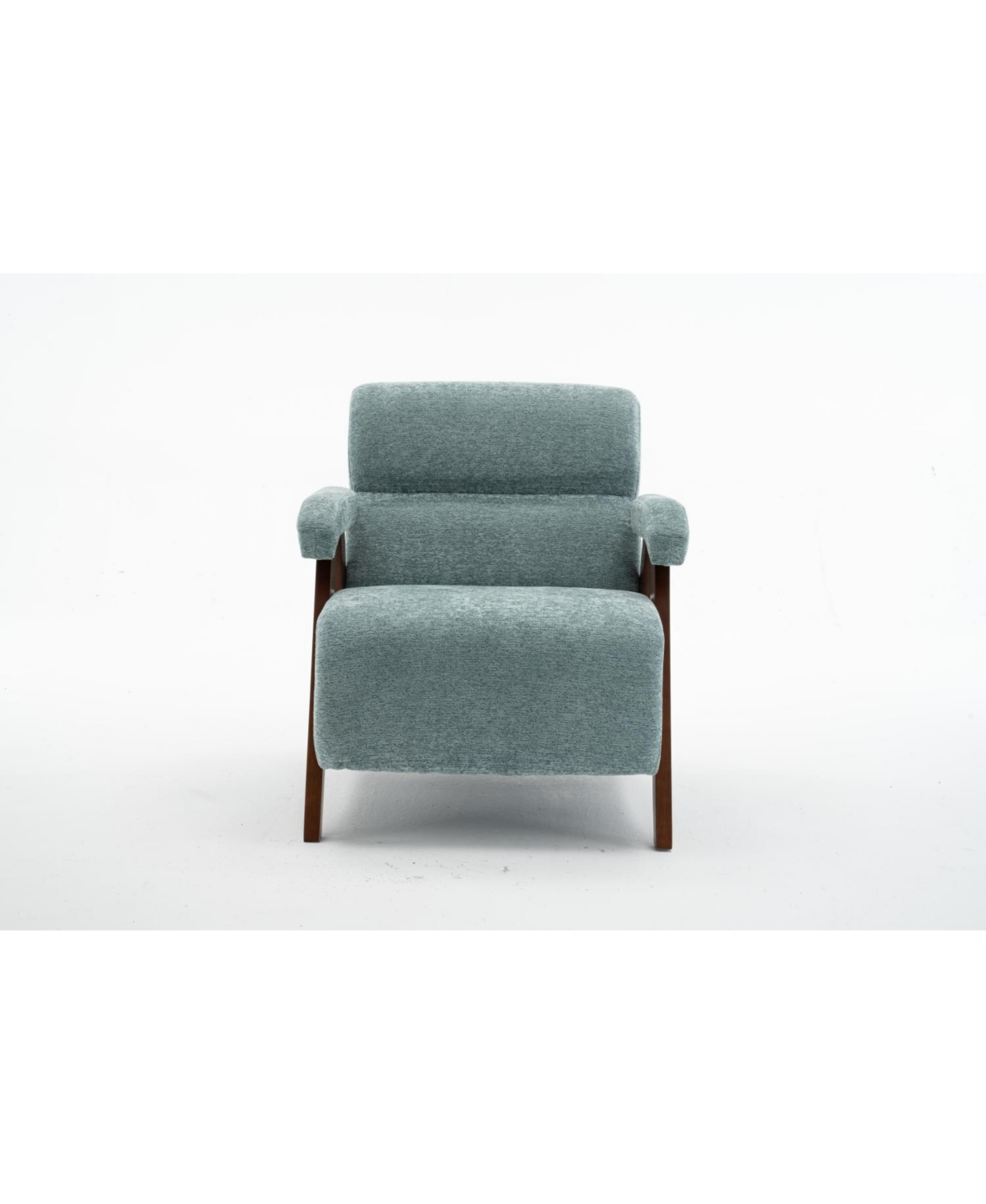Rainsken Modern Accent Chair, with Thick Cushion, Tufted Armchair, Solid Wood Frame, for Bedroom, Apartment