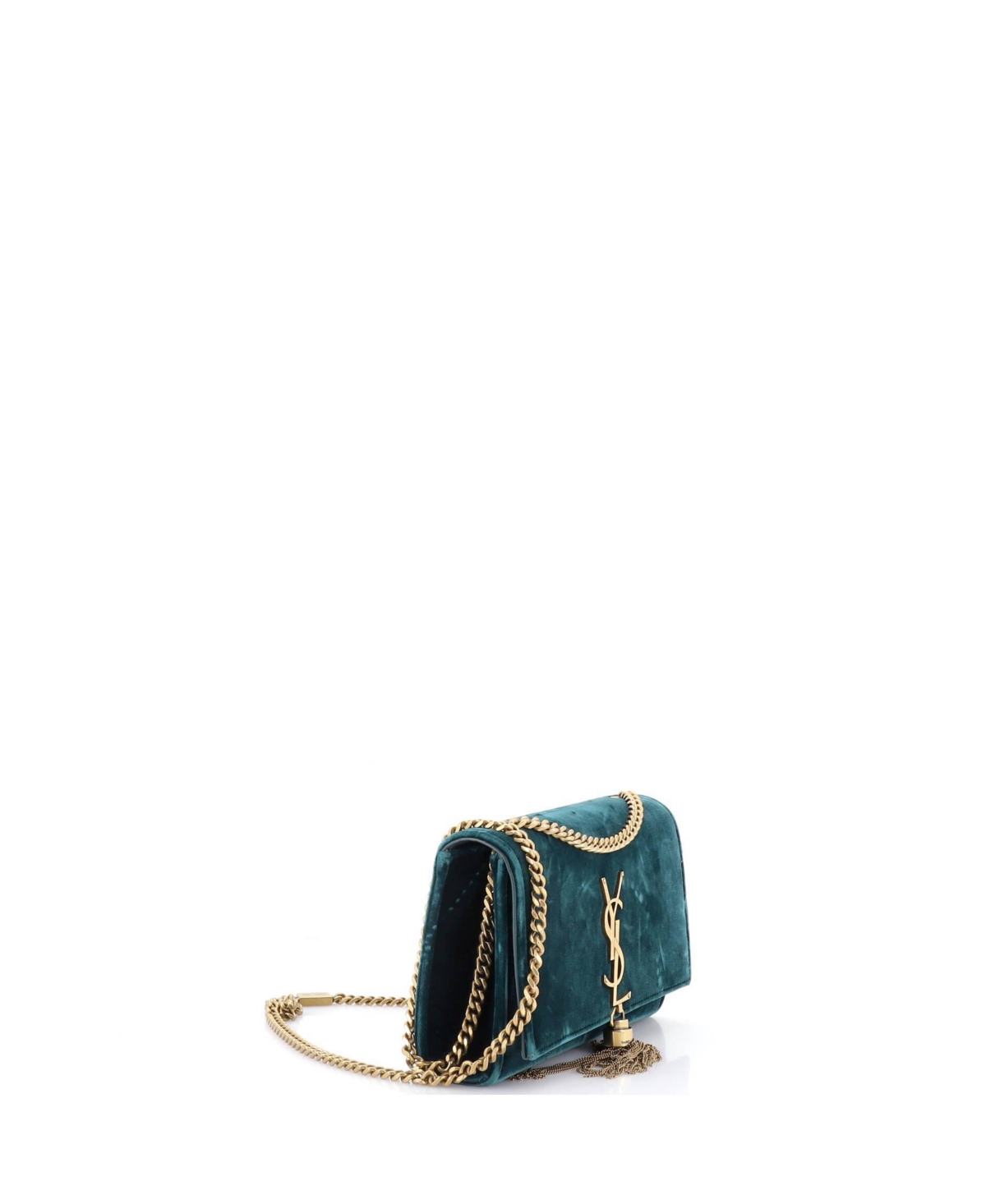 Pre-Owned Saint Laurent Small Classic Monogram Tassel Crossbody Bag Velvet