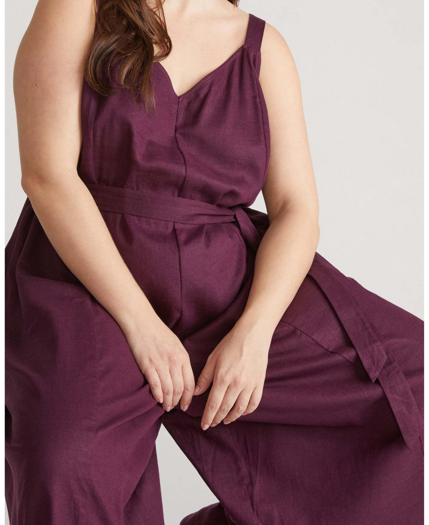 Plus Size Promenade Linen Jumpsuit