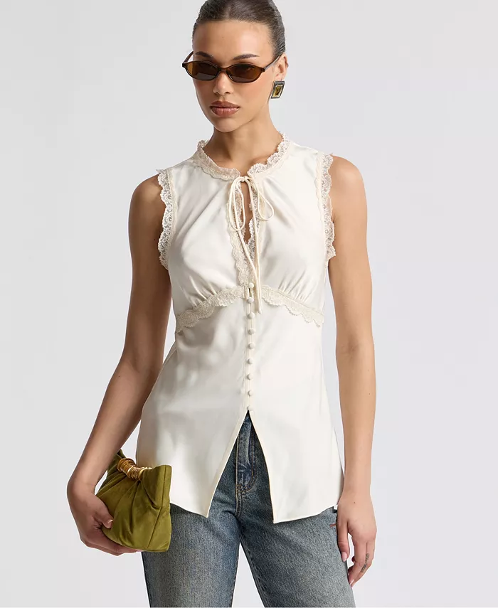 Women's Keyhole Cutaway Empire Top - thumbnail 4