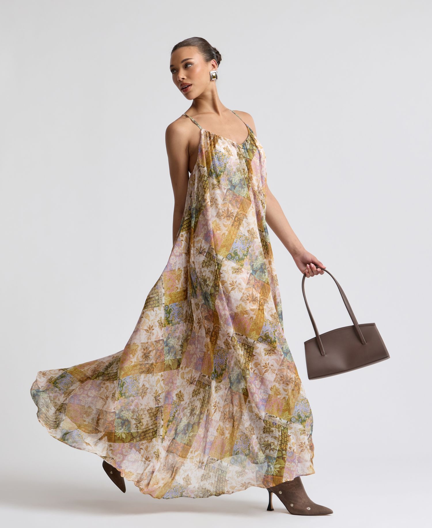 Women's Plunging Neckline A-Line Dress