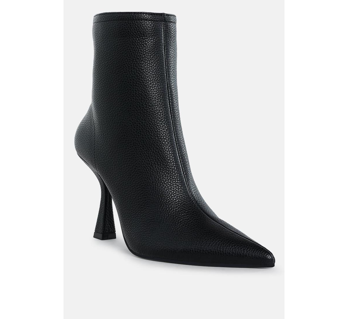 Rag & Co Women's Tentia Metallic Pleather Spool Heel Boots