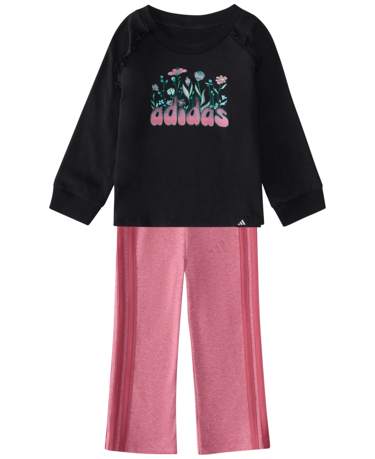 adidas Baby Girls' Long-Sleeve Top and Pants, 2-Piece Set