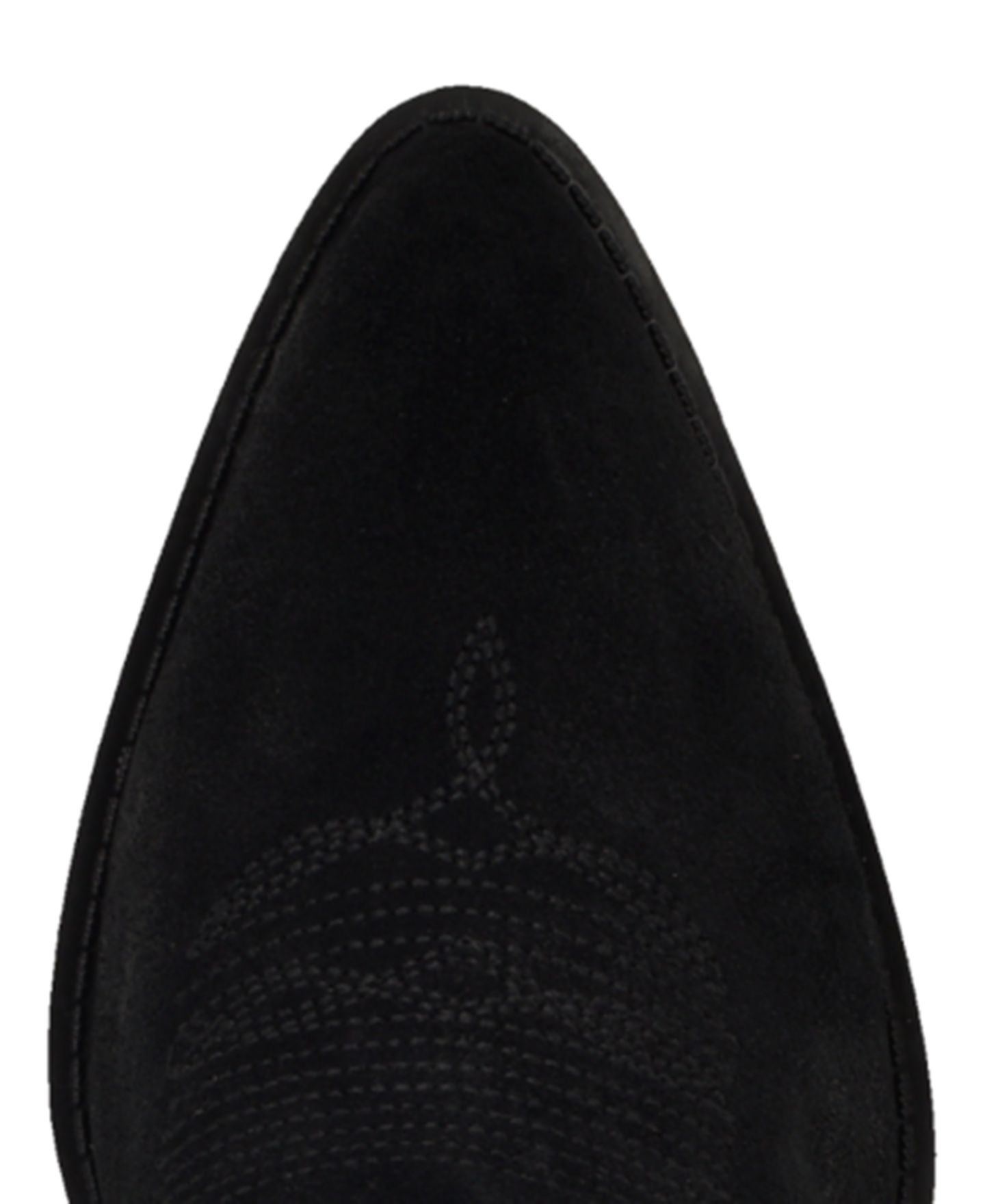 Женские ботинки GUESS Sashle Western Fringe Knee High Heeled Boot, цвет: Чёрный замшевый — фото 4