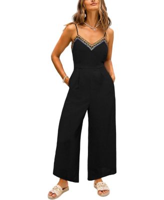 Women's V-Neck Boho Print Jumpsuit