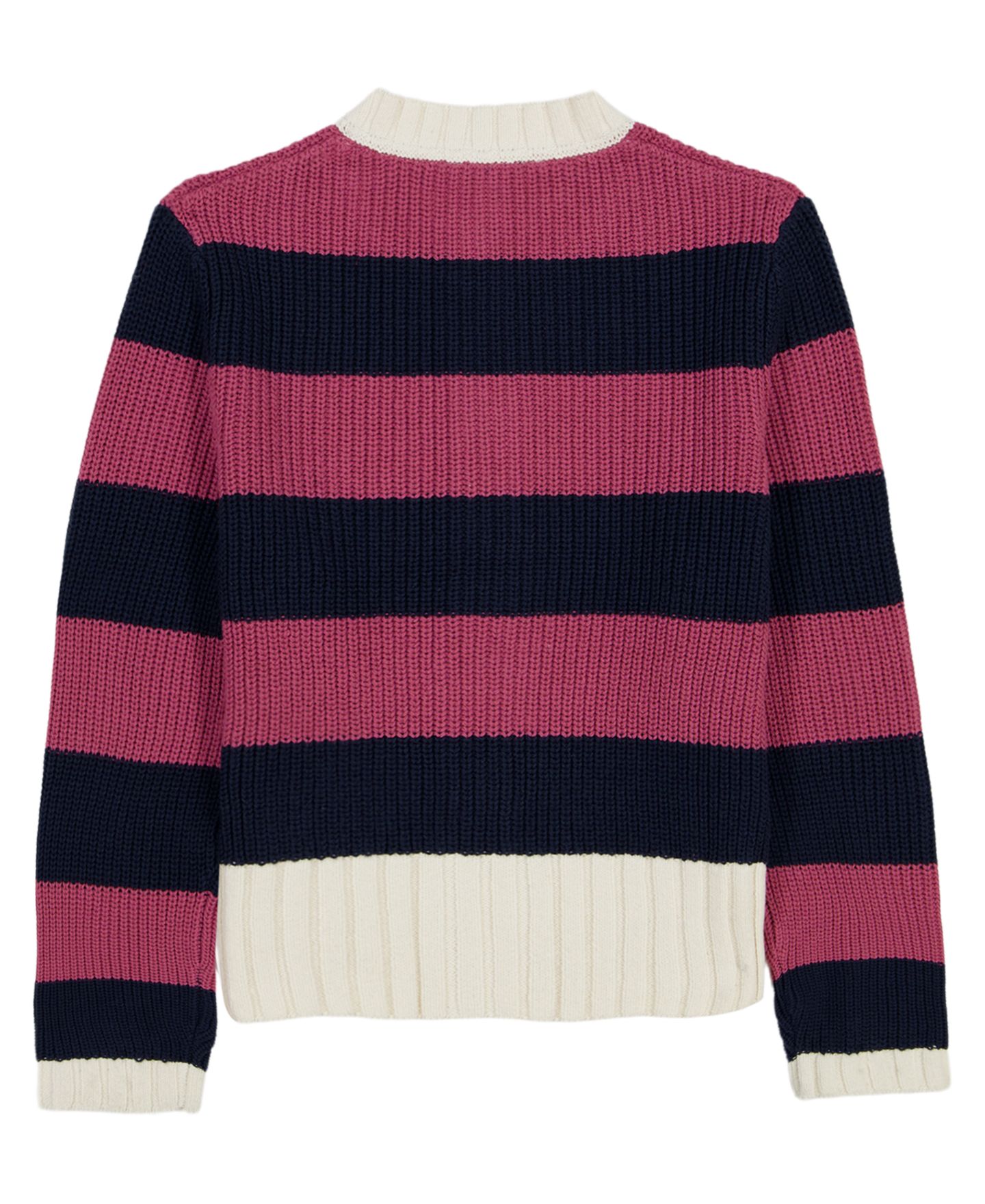 Свитер Tommy Hilfiger Long-Sleeve Button Stripe для девочек, цвет: Тёмно-синий / Фиолетовый — фото 2