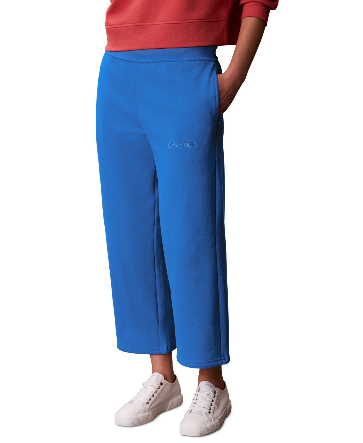 Women's Cropped Wide-Leg Sweatpants