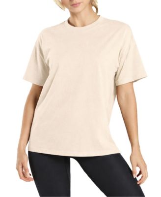 Women's Loose Fit Short Sleeve Crew Neck Solid Tee