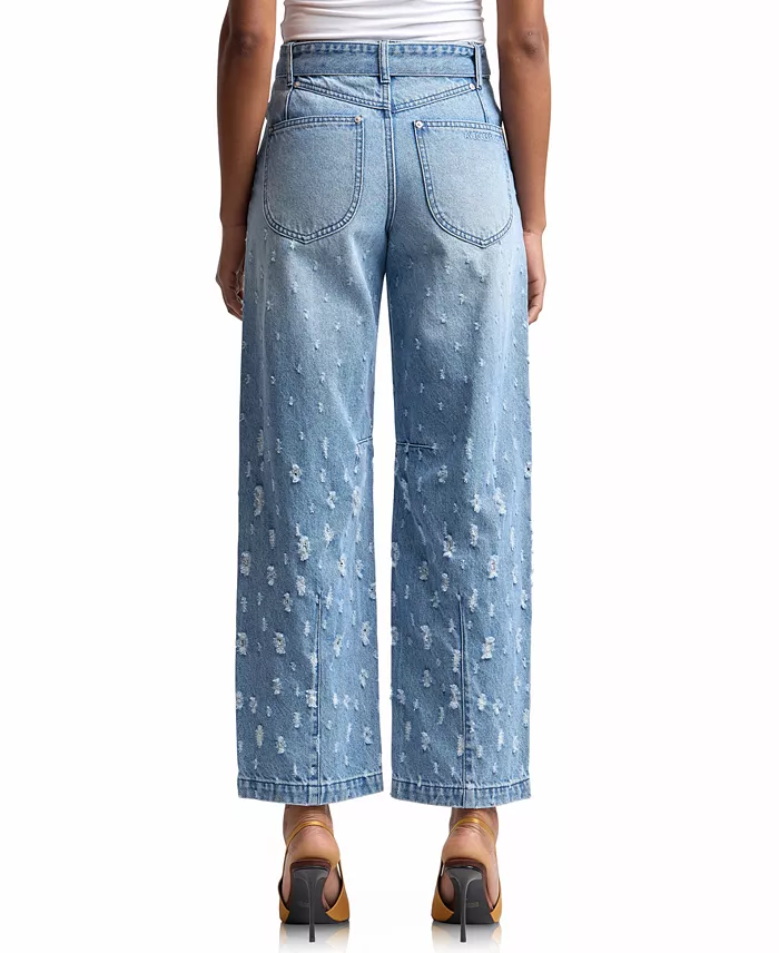 Women's Distress Darted Straight Jeans - thumbnail 5