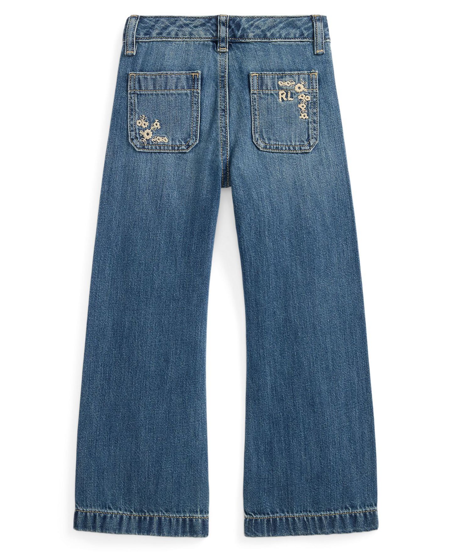 Джинсы Polo Ralph Lauren Embroidered Flared Cotton Denim Jeans для девочек, цвет: Варёный — фото 5