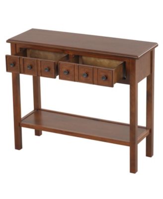 38" Entryway Console Table with 2 Drawers and Bottom Shelf