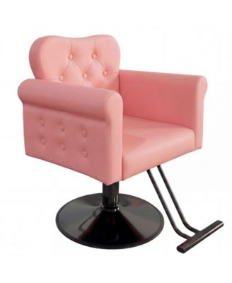 Salon Styling Chair with Hydraulic Lift, 360degree(s) Swivel Lock, PU Leather, Foam Cushion, 330 lb Capacity