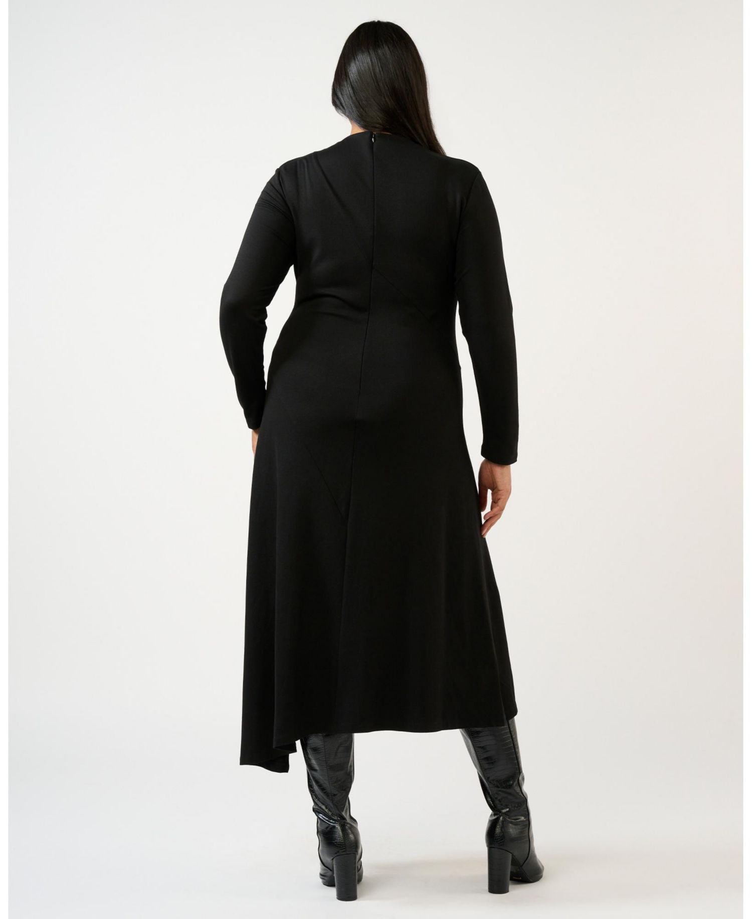 Women's Abagail High Neck Assymetric Midi Dress