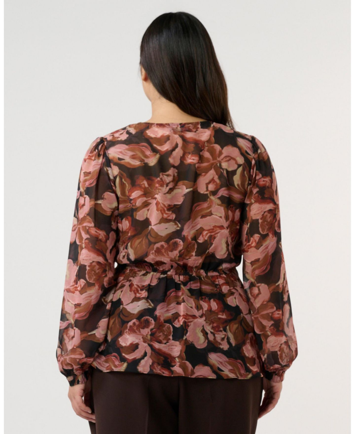 Женский топ ESTELLE Natalia Floral V-Neck Long Sleeve Peplum — фото 3