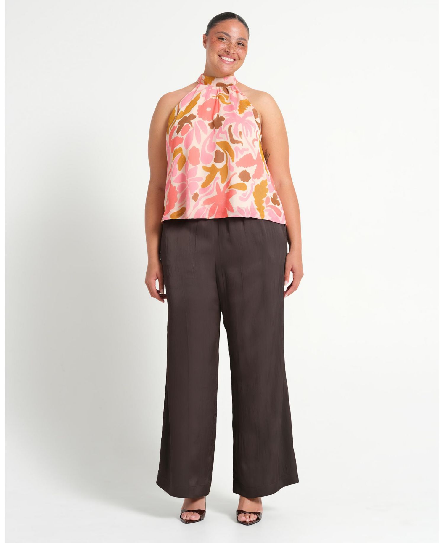 Women's Luciana Floral Halter Relaxed Summer Top