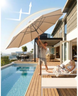 10FT Patio Market Umbrella with Crank and Tilt, UV Protection, 8 Ribs, Vented Canopy for Garden, Deck, Poolside