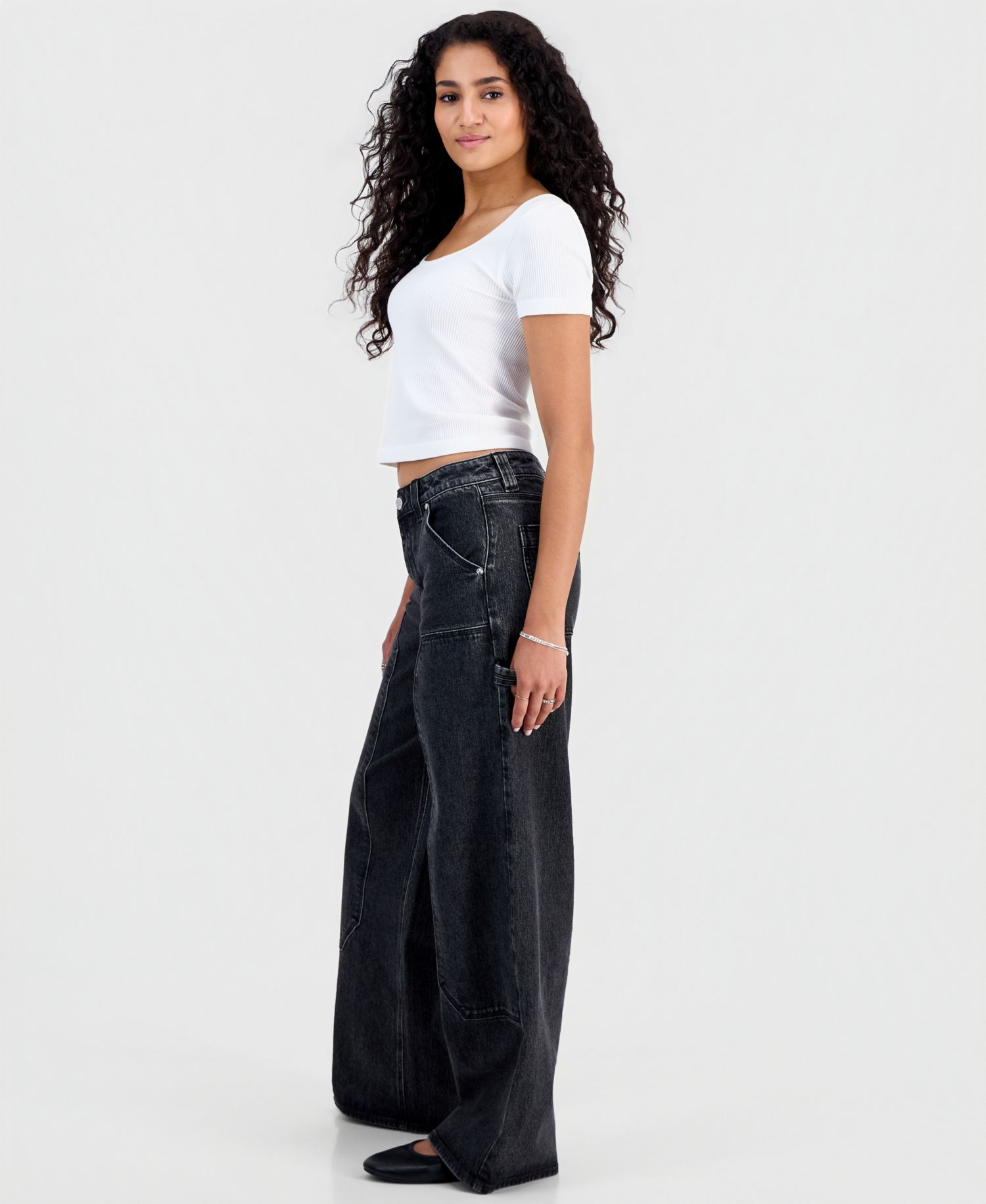 Juniors' High-Rise Ultra 90s Wide-Leg Carpenter Jeans